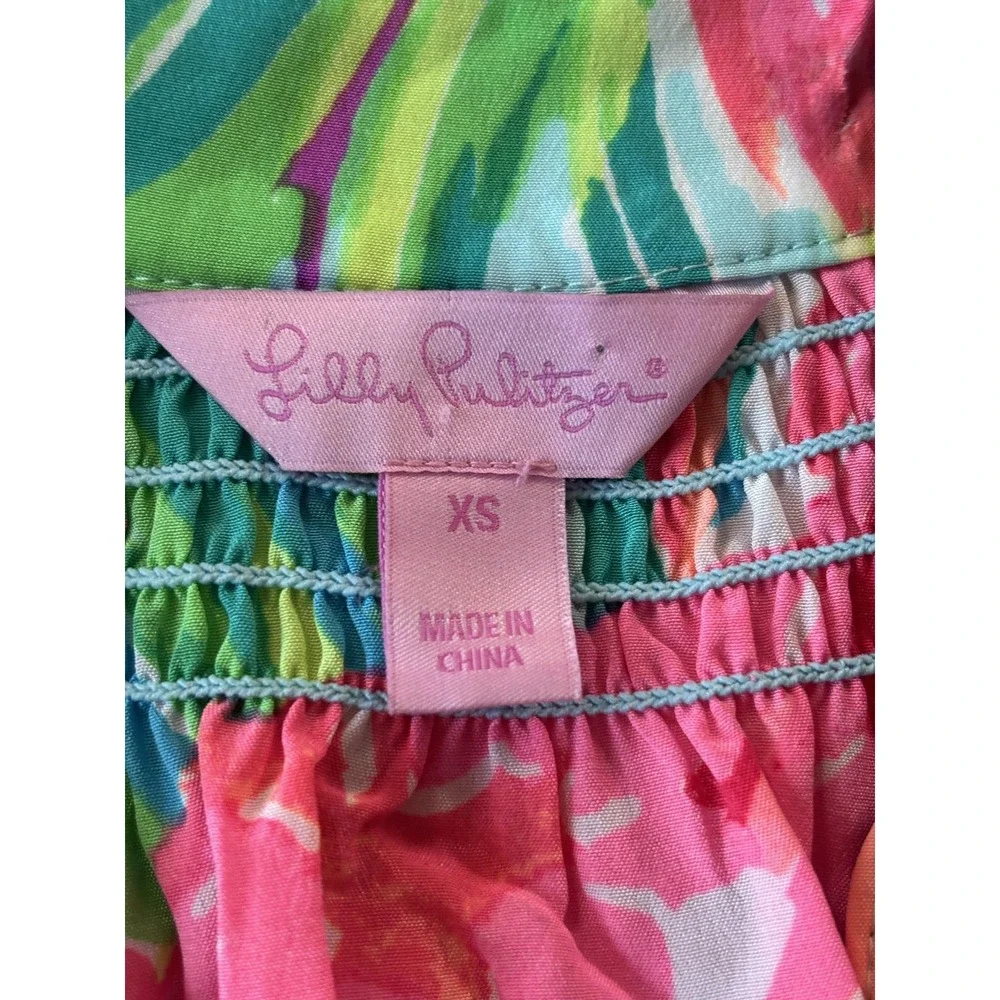 Lilly Pulitzer Dress Womens XS Multicolor Floral Silk Halter Maxi Beach Sundress - Picture 4 of 7